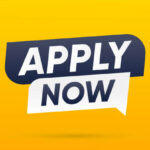 Apply now banner sign badge vector design