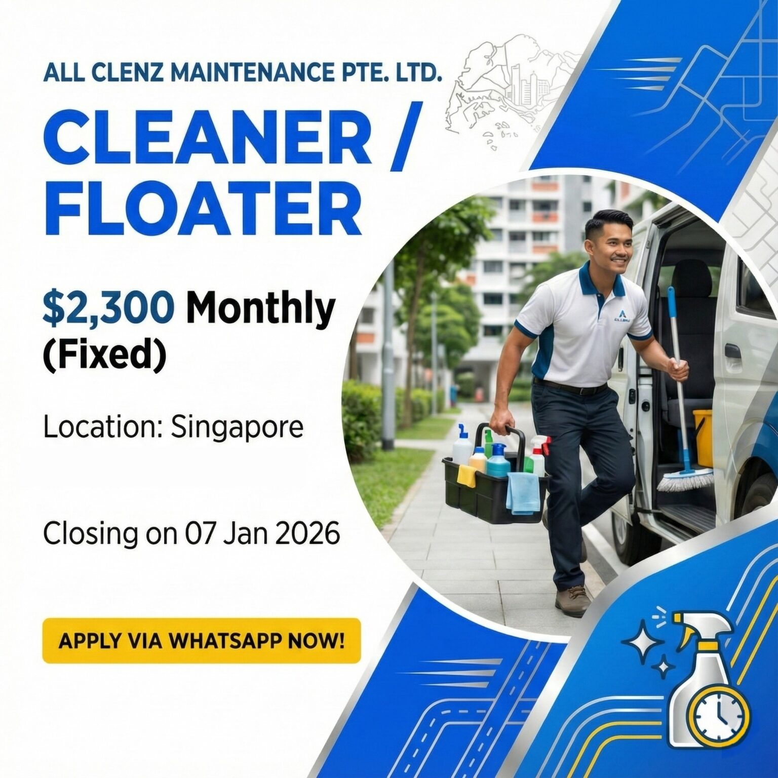Cleaner / Floater Position – All Clenz Maintenance Pte. Ltd. (Singapore) 596193093_1163038649341703_4983129163667555799_n